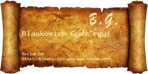 Blaskovich Györgyi névjegykártya