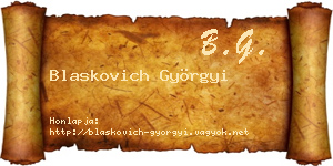Blaskovich Györgyi névjegykártya
